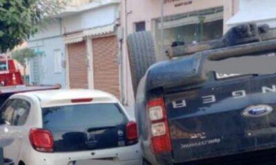 Σοβαρό τροχαίο: Αυτοκίνητο παραβίασε σήμα stop και τούμπαρε - ΦΩΤΟ