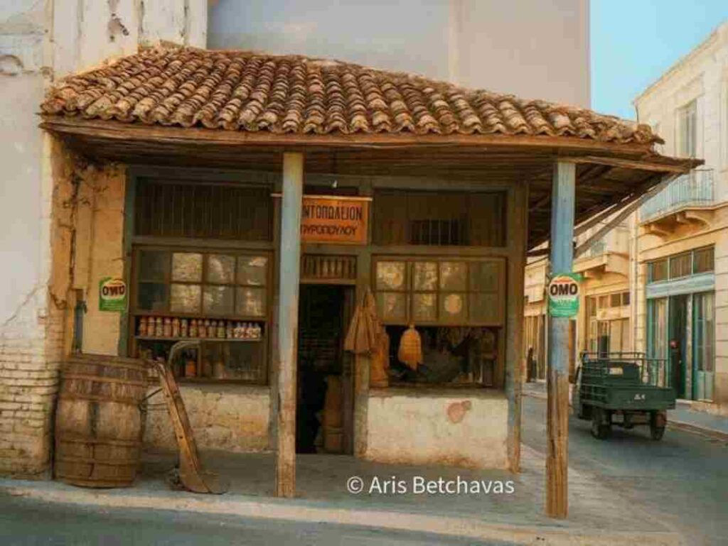 Patras, Markato, Spyropoulos grocery store, 1960s Greece, old grocery stores, traditional grocery, Patras history, neighborhood social life, old neighborhoods of Patras, Patras memories, local history, social cohesion, vintage shops, traditional professions, retro grocery store