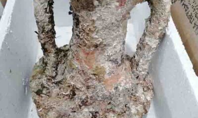 Κυλλήνη, Καλογριά, Λιμενικό Σώμα, αλιευτικό σκάφος, αρχαίο αντικείμενο, αμφορέας, στόμιο αμφορέα, αρχαιολογία, Εφορεία Εναλίων Αρχαιοτήτων, εύρημα, πολιτιστική κληρονομιά, Ηλεία, νέα Κυλλήνης, Kyllini, Kalogria, Hellenic Coast Guard, fishing boat, ancient artifact, amphora, amphora neck, archaeology, underwater antiquities, discovery, cultural heritage, Elis, Peloponnese, Greece archaeology news