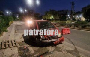 τροχαίο Πάτρα, τροχαίο Ελευθερίου Βενιζέλου, ατύχημα Πάτρα, Τροχαία Πατρών, τροχαίο ξημερώματα, προσκρουση σε σκαλωσιά, troxaio Patra, troxaio Eleftheriou Venizelou, atychima Patra, Troxaia Patron, Patra car accident, Patras traffic accident, Eleftheriou Venizelou Patra, Patras news, car crash Patras,