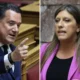 Δύο πρόσωπα σε αίθουσα, ο άνδρας δείχνει με το χέρι του